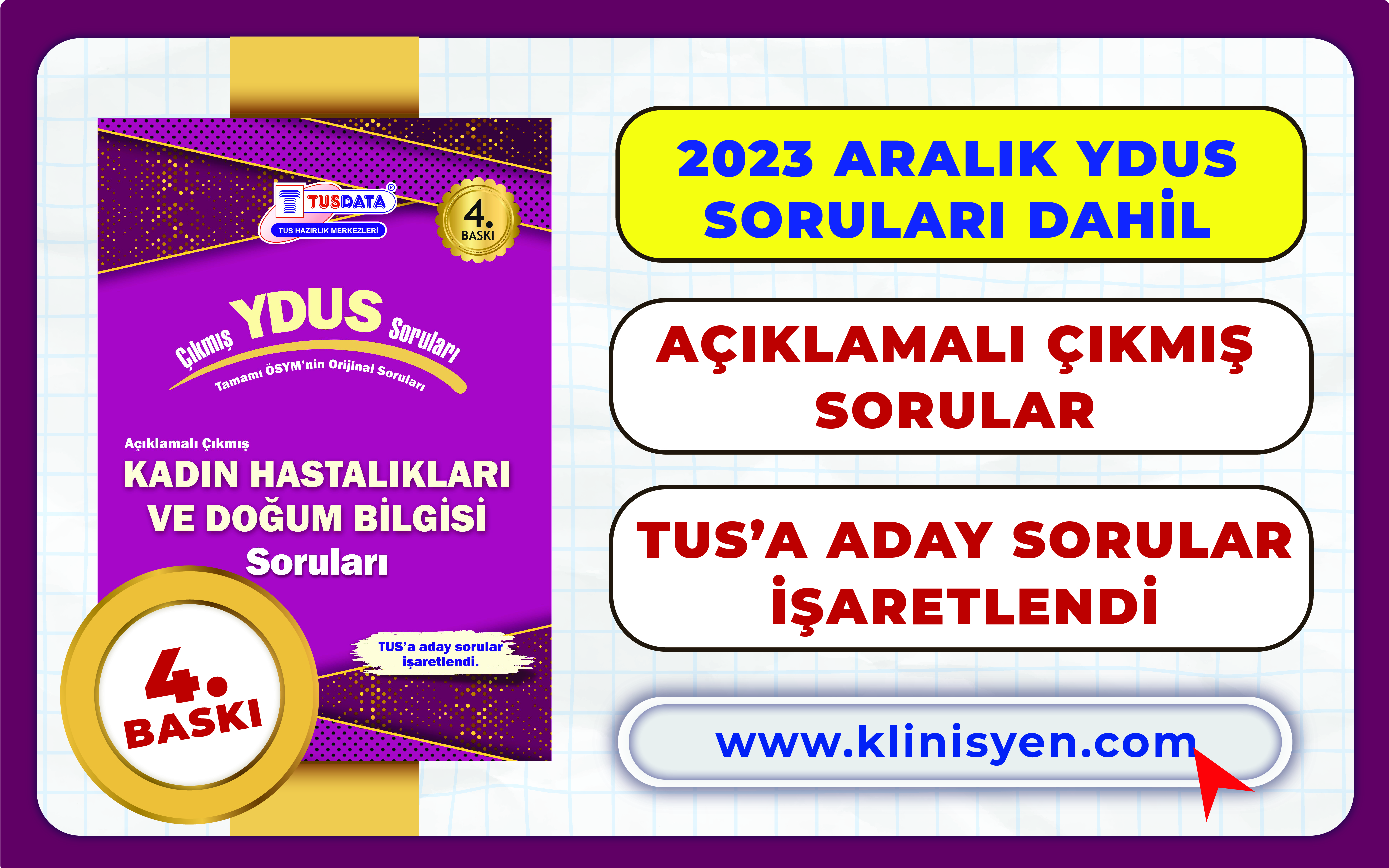 Çıkmış YDUS Kadın Hastalıkları ve Doğum Bilgisi Soruları 4. Baskı 