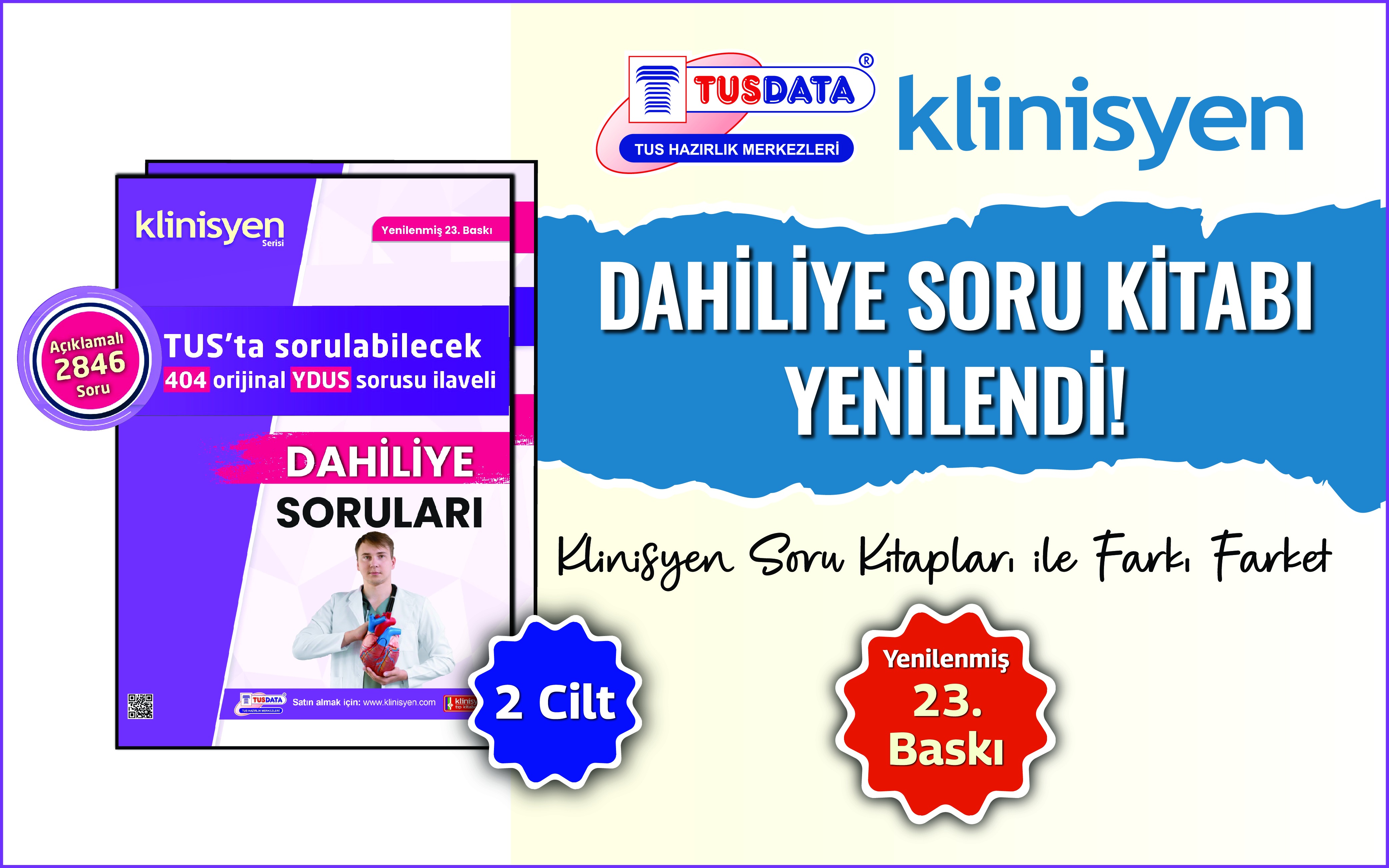 Klinisyen Dahiliye Soru Kitabı Yenilendi.