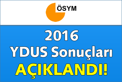 2016 YDUS Sonuçları Açıklandı...