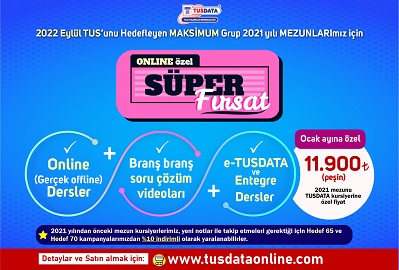 2022 Eylül  TUS İçin Online Özel Süper Fırsat!