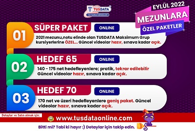 Eylül 2022  TUS için Mezunlara Özel Paketler !