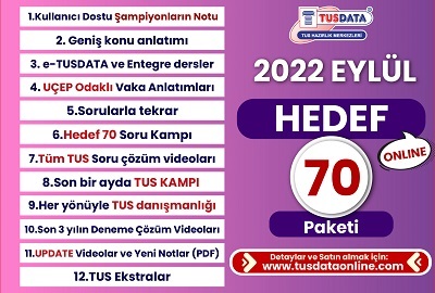 Eylül 2022  TUS için Hedef 70 Paketi !