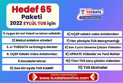 Eylül 2022 TUS için Hedef 65 Paketi !