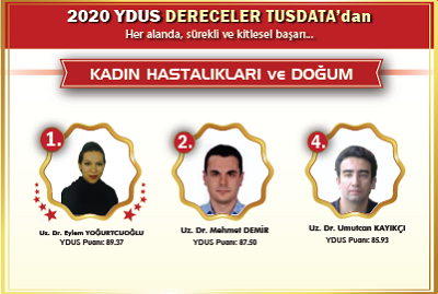 2020 YDUS Kadın Doğum ve Hastalıkları Derecelerimiz!