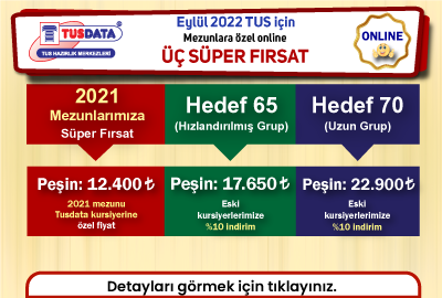 Eylül 2022 Tus İçin Mezunlara Özel Online Üç Süper Fırsat!